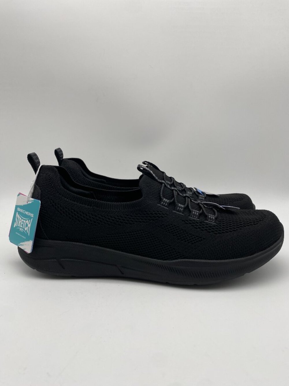 SKECHERS STRETCH FIT SLIP ON SHOES BLACK US WOMEN SIZE 9.5 - Picture 2 of 4